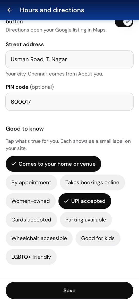 Adding your address